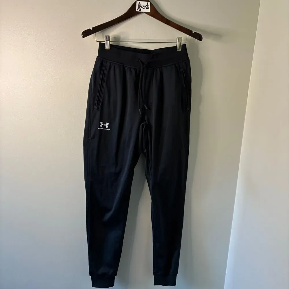 Under Armour S Black Jogger Sweatpants Sporty Athletic Athleisure Preppy Running